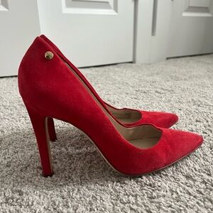 Calvin Klein Red Suede Pumps